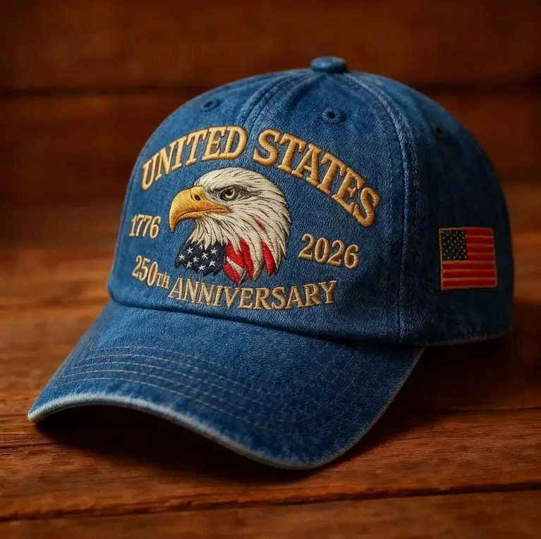 Cross-Border Veteran Eagle Cap Men White 250th Anniversary
