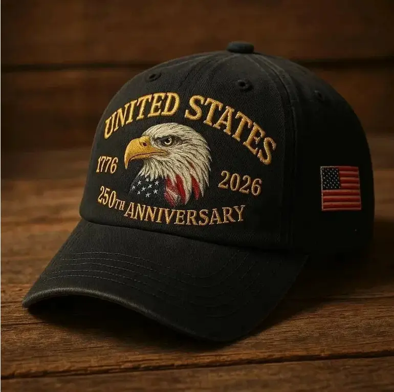 Cross-Border Veteran Eagle Cap Men White 250th Anniversary