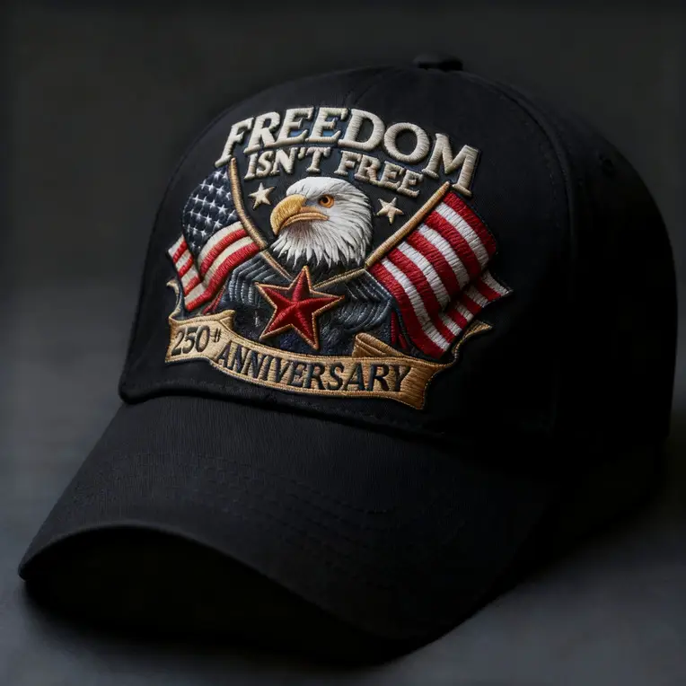 Cross-Border Veteran Eagle Cap Men White 250th Anniversary