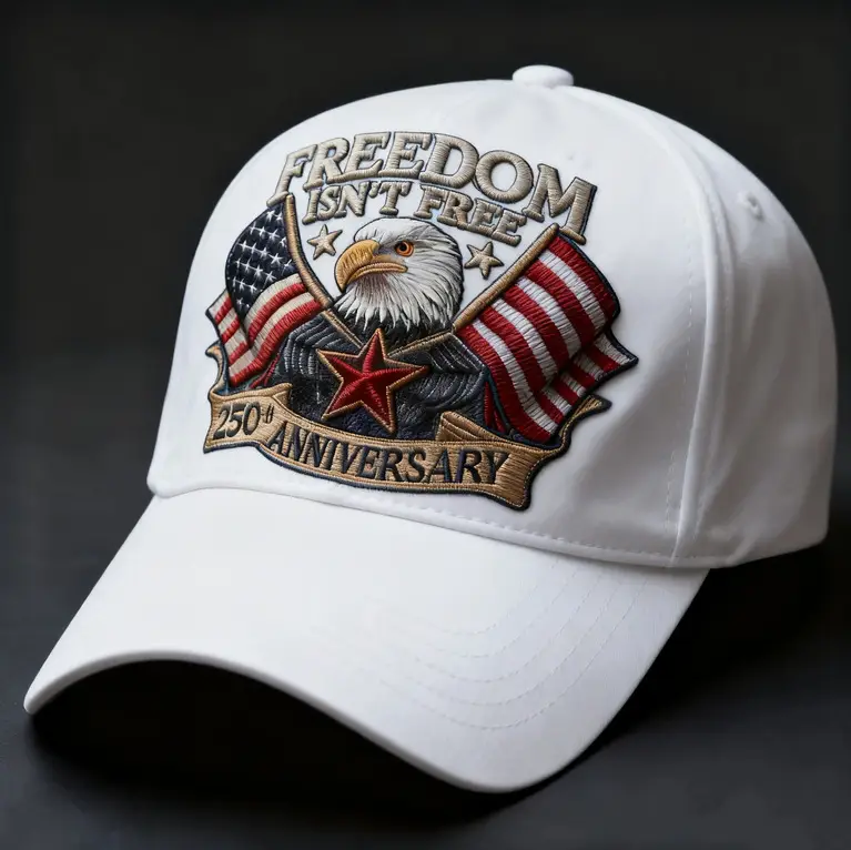 Cross-Border Veteran Eagle Cap Men White 250th Anniversary