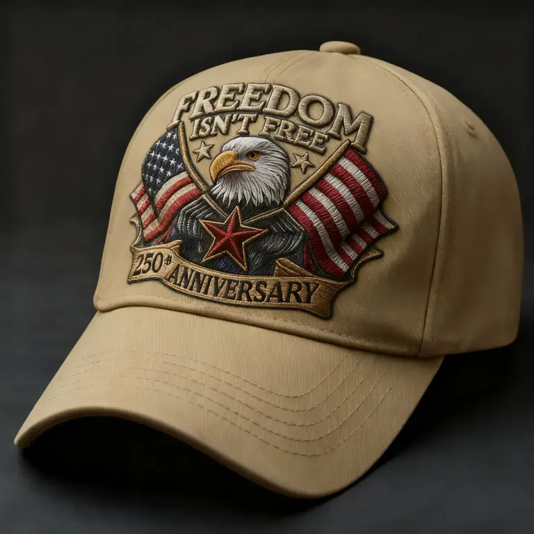 Cross-Border Veteran Eagle Cap Men White 250th Anniversary