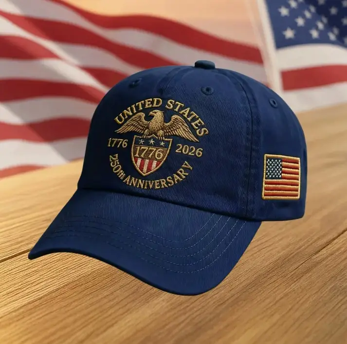 Cross-Border Veteran Eagle Cap Men White 250th Anniversary