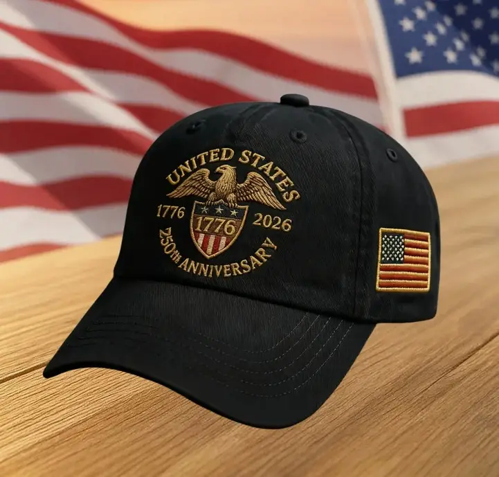 Cross-Border Veteran Eagle Cap Men White 250th Anniversary