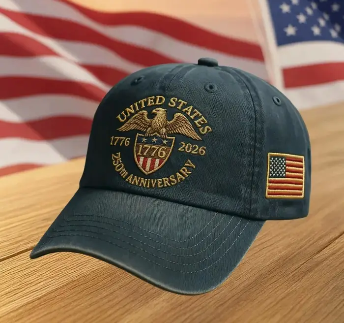 Cross-Border Veteran Eagle Cap Men White 250th Anniversary