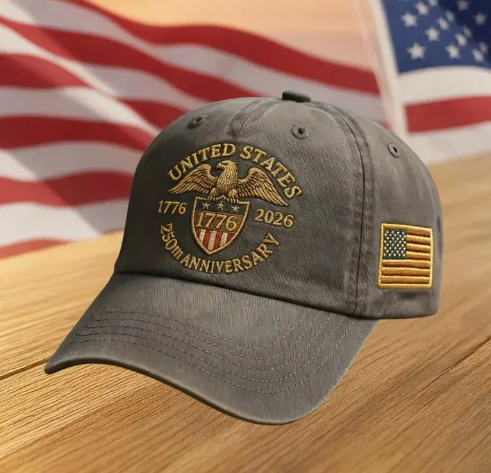 Cross-Border Veteran Eagle Cap Men White 250th Anniversary