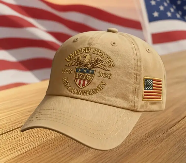 Cross-Border Veteran Eagle Cap Men White 250th Anniversary