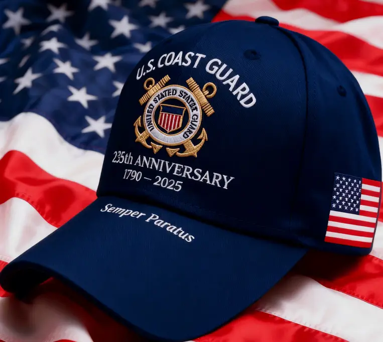 Cross-Border Veteran Eagle Cap Men White 250th Anniversary