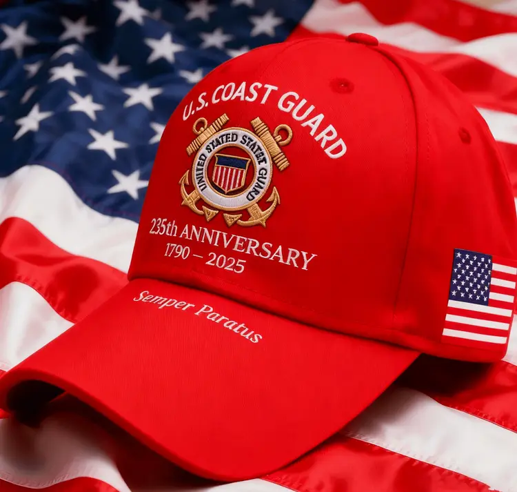 Cross-Border Veteran Eagle Cap Men White 250th Anniversary