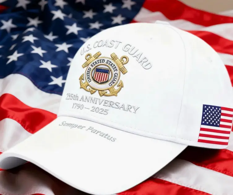 Cross-Border Veteran Eagle Cap Men White 250th Anniversary