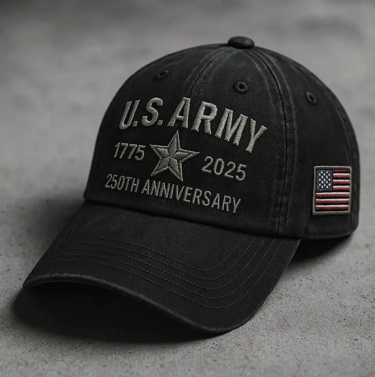 Cross-Border Veteran Eagle Cap Men White 250th Anniversary