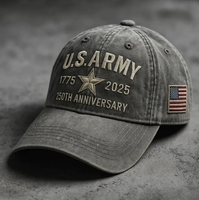 Cross-Border Veteran Eagle Cap Men White 250th Anniversary