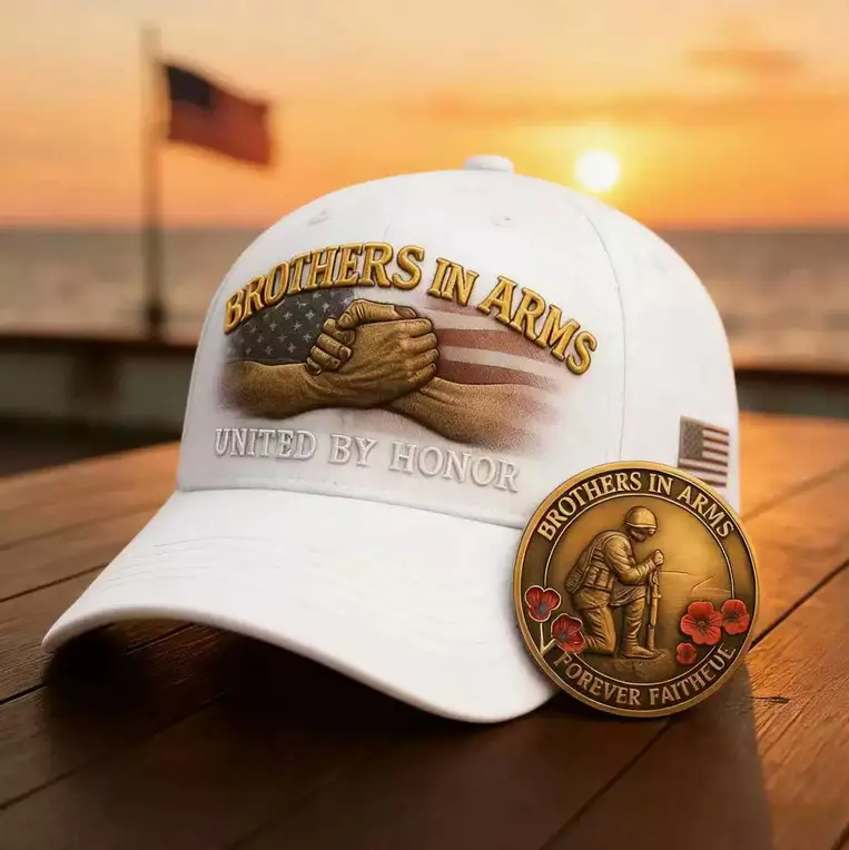 Cross-Border Veteran Eagle Cap Men White 250th Anniversary