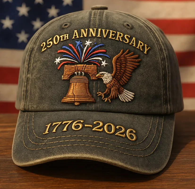 Cross-Border Veteran Eagle Cap Men White 250th Anniversary