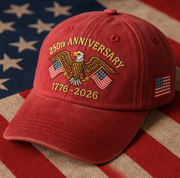 Cross-Border Veteran Eagle Cap Men White 250th Anniversary