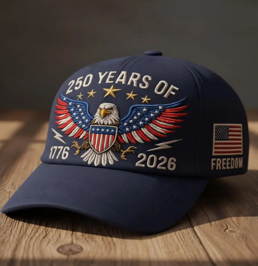 Cross-Border Veteran Eagle Cap Men White 250th Anniversary