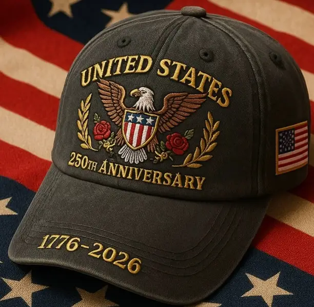 Cross-Border Veteran Eagle Cap Men White 250th Anniversary