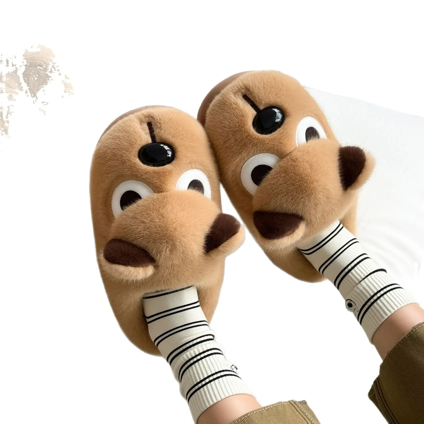 Angry Puppy Plush Cotton Slippers for Men Winter Warm Indoor Home - Image 8