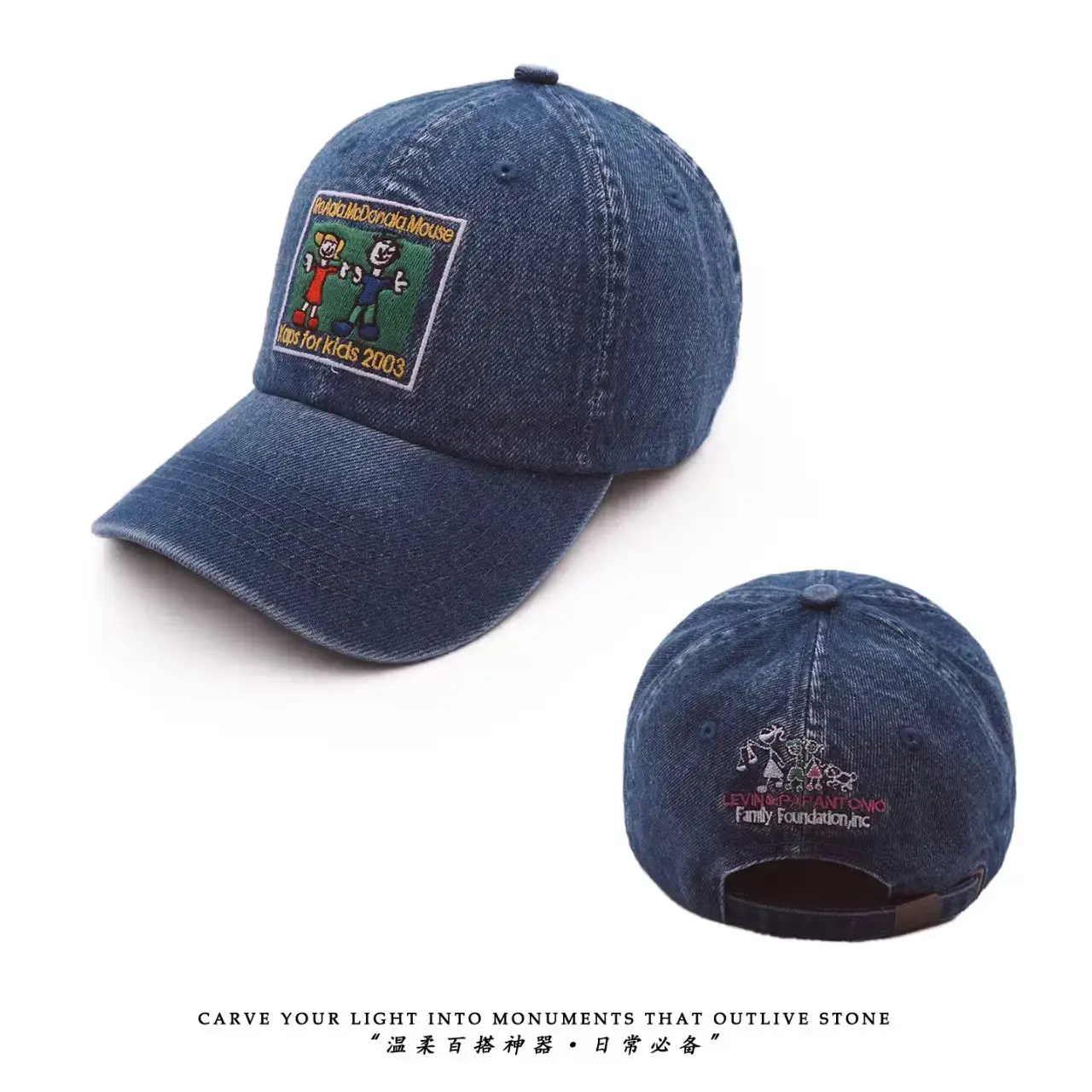 Korean Style Cartoon Hat Adjustable Baseball Cap Blue — feature 3