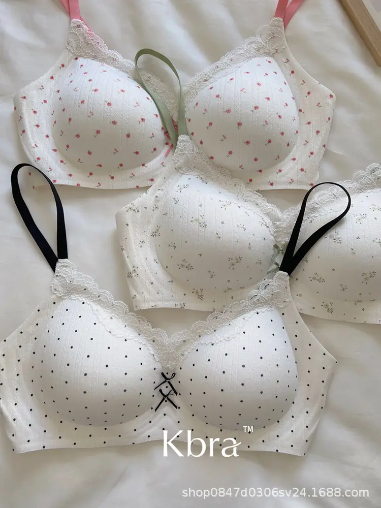 Lace Contrasting Floral Underwear for Women with Small Breasts, Push-Up and Side Breast Reduction, Seamless and Wire-Free Bra — feature 20
