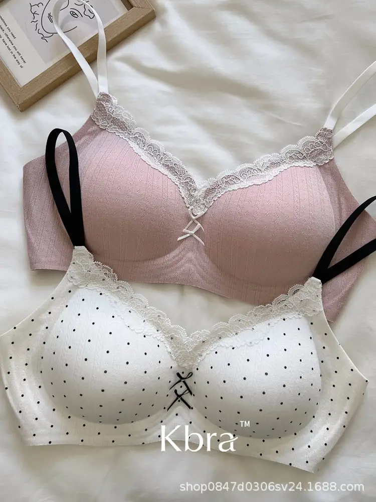 Lace Contrasting Floral Underwear for Women with Small Breasts, Push-Up and Side Breast Reduction, Seamless and Wire-Free Bra — feature 22