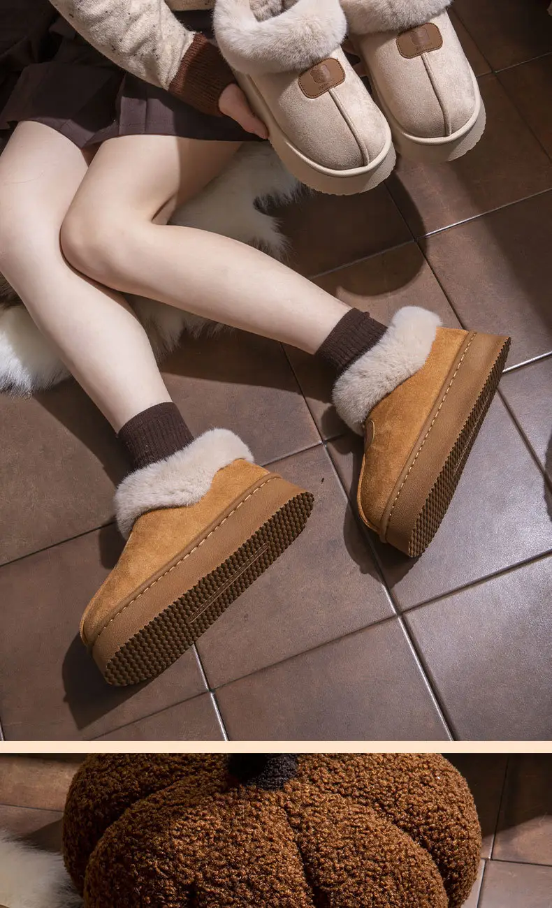 Women Warm Fluffy Slippers Winter Autumn Non-Slip Thick Sole — feature 14