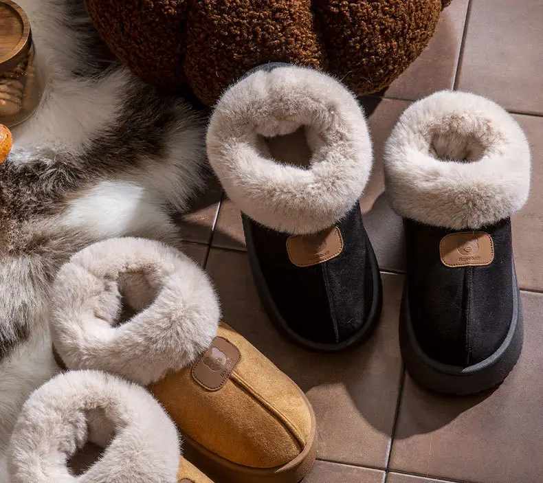 Women Warm Fluffy Slippers Winter Autumn Non-Slip Thick Sole — feature 15