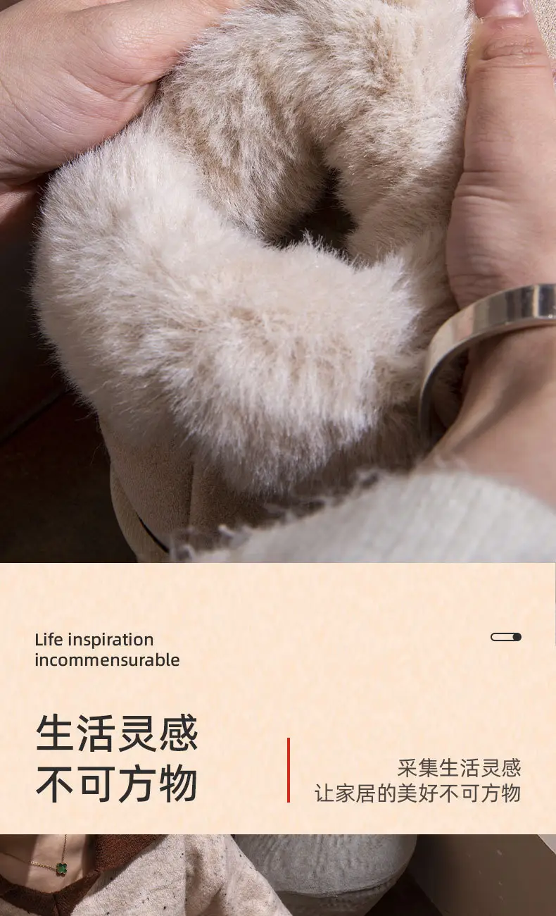 Women Warm Fluffy Slippers Winter Autumn Non-Slip Thick Sole — feature 9