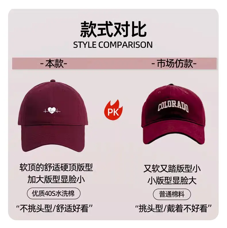 Japanese Retro Heat Transfer Baseball Cap for Women Large - Image 41