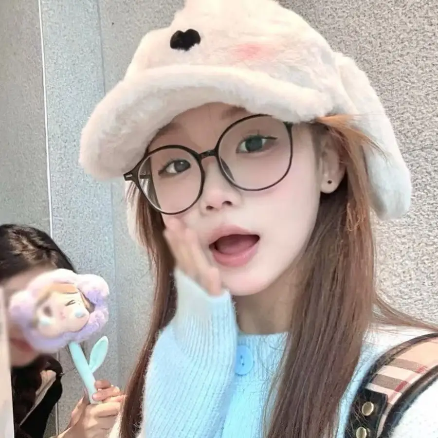 Gulu Rabbit Ears Stuffed Hat Female Cute Girly Heart Autumn and Winter Warm Baseball Cap Student Coldproof Peaked Cap - Image 5