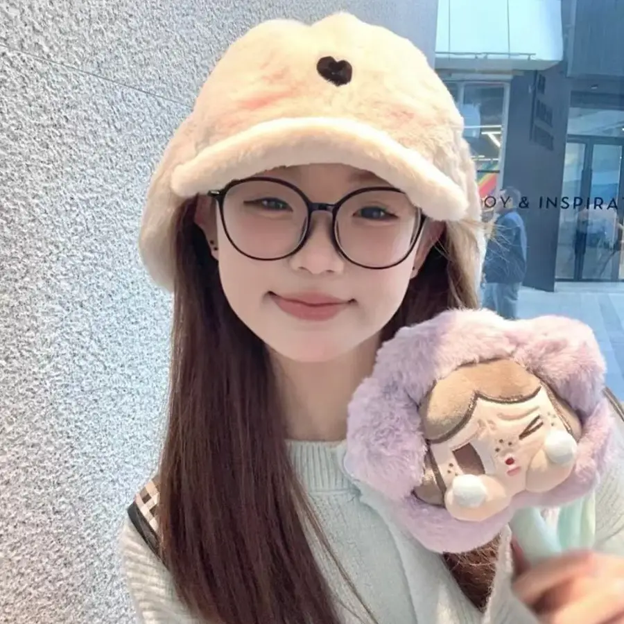 Gulu Rabbit Ears Stuffed Hat Female Cute Girly Heart Autumn and Winter Warm Baseball Cap Student Coldproof Peaked Cap - Image 6