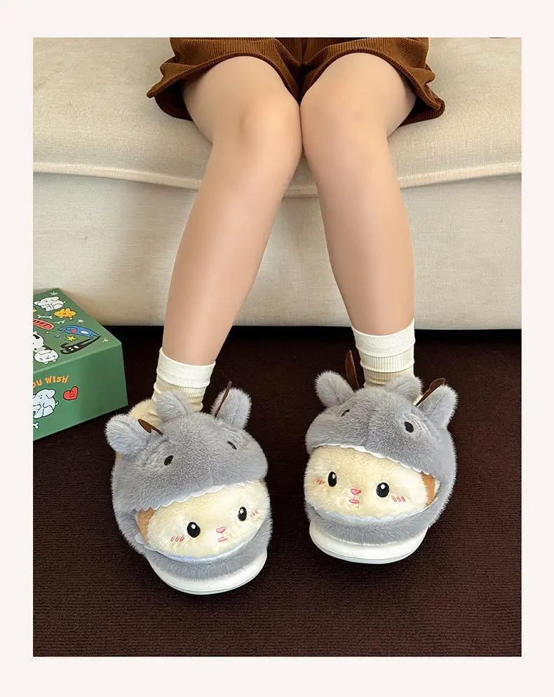 Winter Plush Shark Slippers for Women Men — feature 11