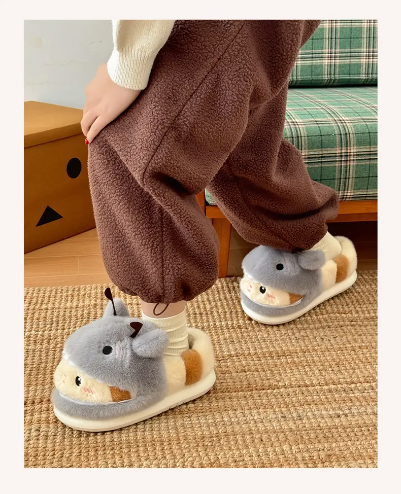 Winter Plush Shark Slippers for Women Men — feature 8