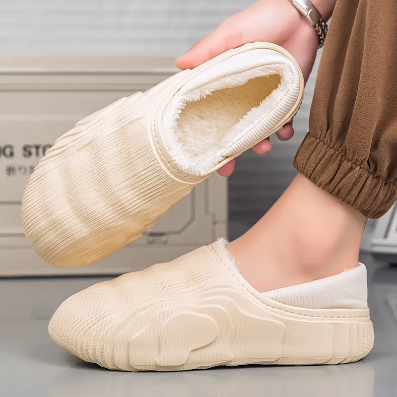 Men's Cotton Slippers with Heel Cover, Winter Indoor Home Slippers, Super Soft and Warm, Trendy Lazy Shoes, Cross-Border - Image 2