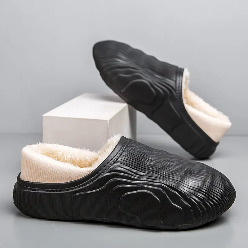 Men's Cotton Slippers with Heel Cover, Winter Indoor Home Slippers, Super Soft and Warm, Trendy Lazy Shoes, Cross-Border - Image 4