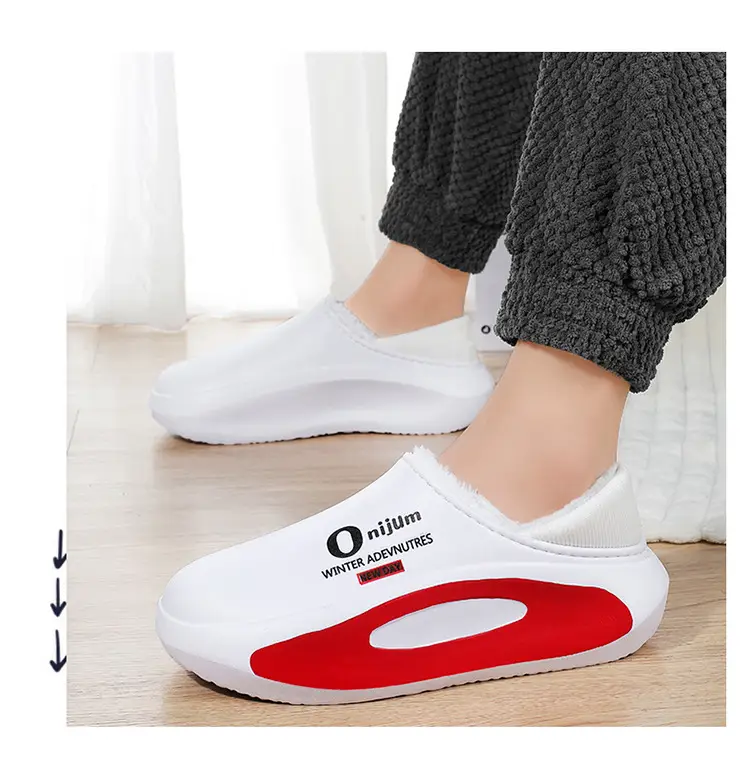 Men's Winter Cotton Slippers with Thickened Fleece Lining, Indoor Home Slippers with Closed Heel, Ultra-Soft, Waterproof, Non-Slip, and Warm Cotton Shoes — feature 13