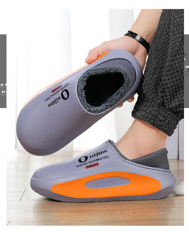 Men's Winter Cotton Slippers with Thickened Fleece Lining, Indoor Home Slippers with Closed Heel, Ultra-Soft, Waterproof, Non-Slip, and Warm Cotton Shoes — feature 15