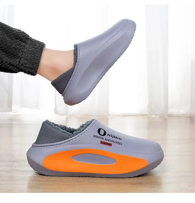 Men's Winter Cotton Slippers with Thickened Fleece Lining, Indoor Home Slippers with Closed Heel, Ultra-Soft, Waterproof, Non-Slip, and Warm Cotton Shoes — feature 16