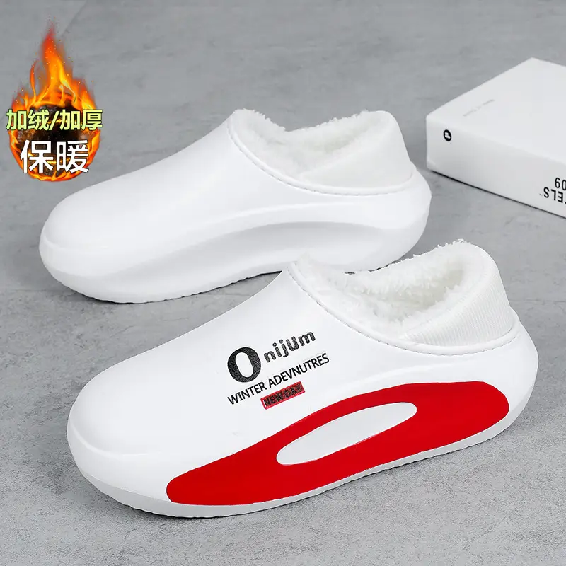 Men's Winter Cotton Slippers with Thickened Fleece Lining, Indoor Home Slippers with Closed Heel, Ultra-Soft, Waterproof, Non-Slip, and Warm Cotton Shoes - Image 3