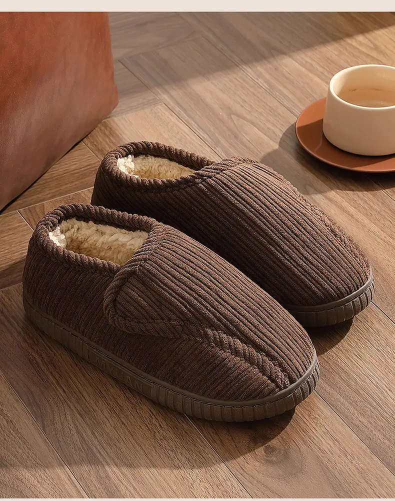 Women's Fleece Lined Slippers酒红 Autumn Winter — feature 9
