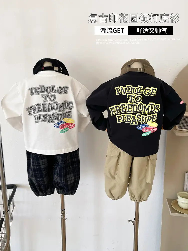 Kids T-Shirt Set Nausicaa Print Cotton Black White - Image 3
