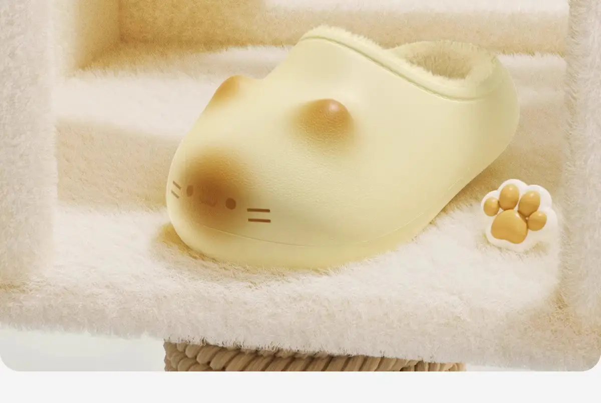 Cartoon Cat Cotton Winter Slippers Women's Indoor Non-Slip — feature 2