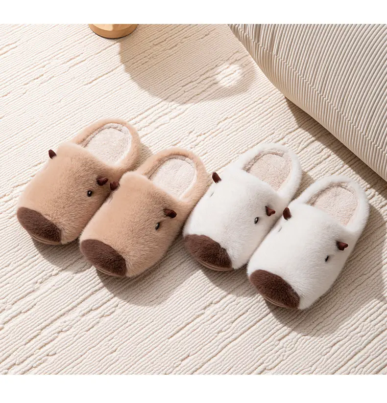 Kapibala Silent Slippers for Women Winter Cute Warm Home Indoor Non-Slip Couple Plush Wear-Resistant Slippers for Women Winter — feature 12