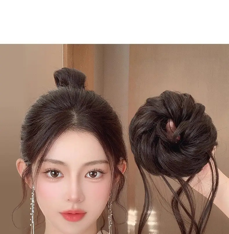 Luxurious Tassel Dragon Whisker Bun Hairpiece for Women, Hair Volume Enhancer, Fluffy Silk Flower Bun Hair Accessory — feature 7