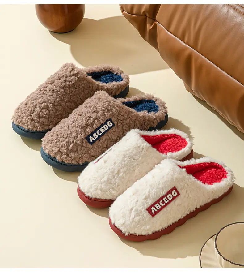 Amazon's New Cotton Slippers for Autumn and Winter with Heels for Home Indoor Use Thick-Soled Warm Home Furry Cotton Shoes for Women — feature 12