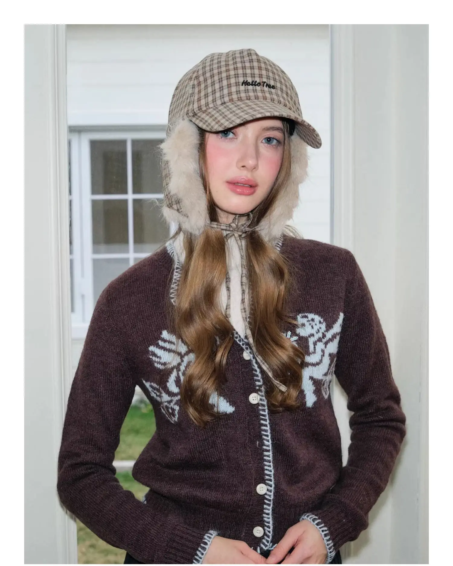 Women Plaid Earflap Cap Warm Winter Cap — feature 14