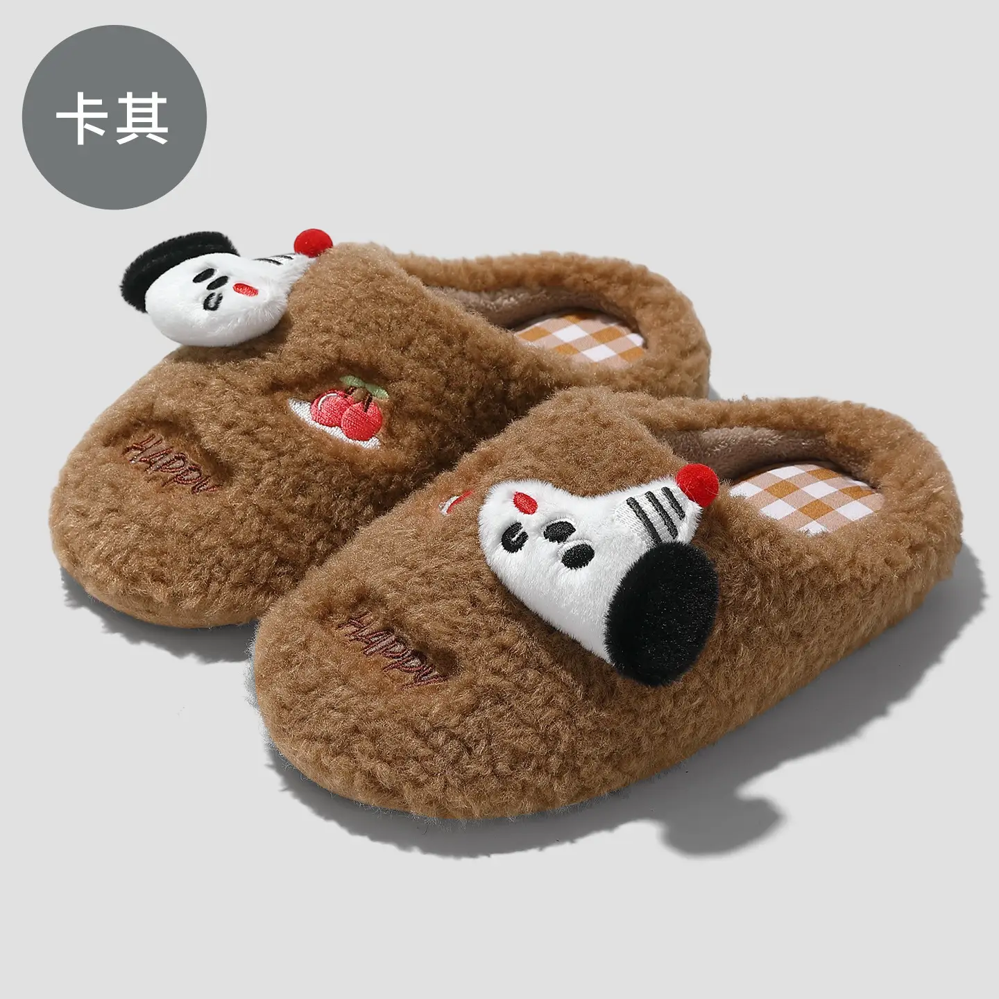 Cute Furry Cotton Slippers for Women, Warm Autumn Winter Wear - Image 3