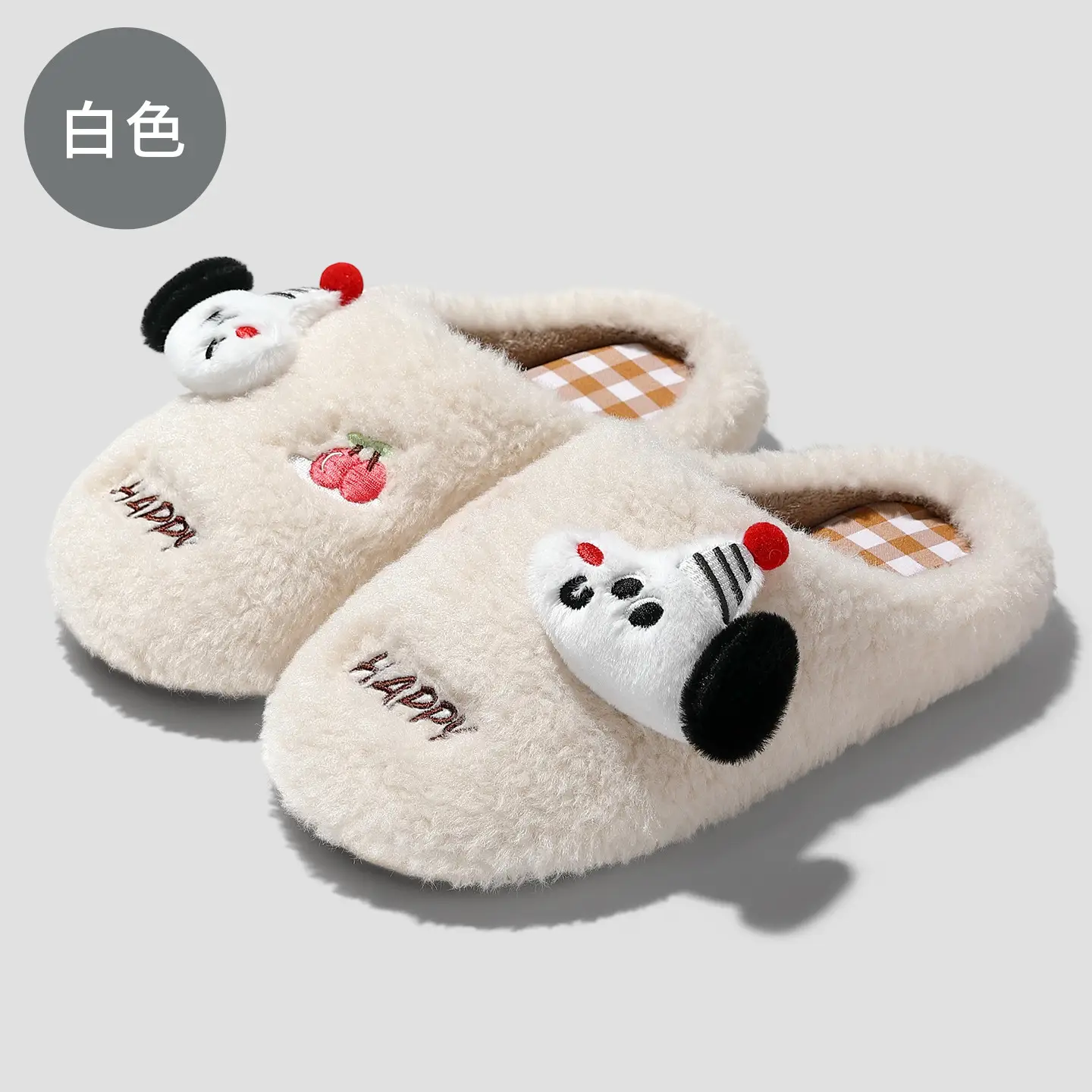 Cute Furry Cotton Slippers for Women, Warm Autumn Winter Wear - Image 4