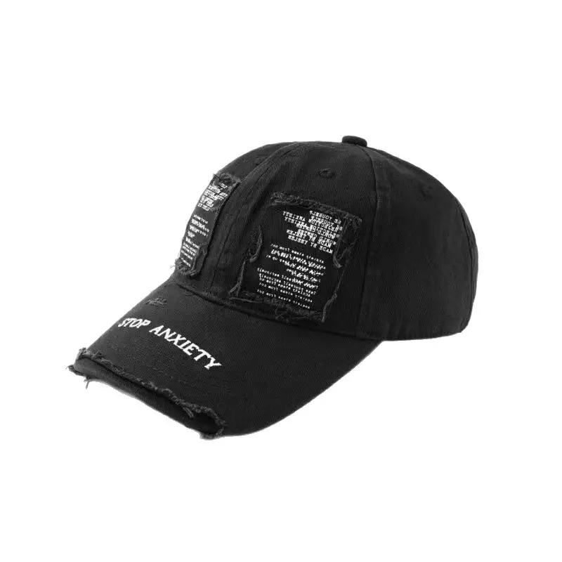 Women White Graphic Cap Wide Bristle Korean Style - Image 6