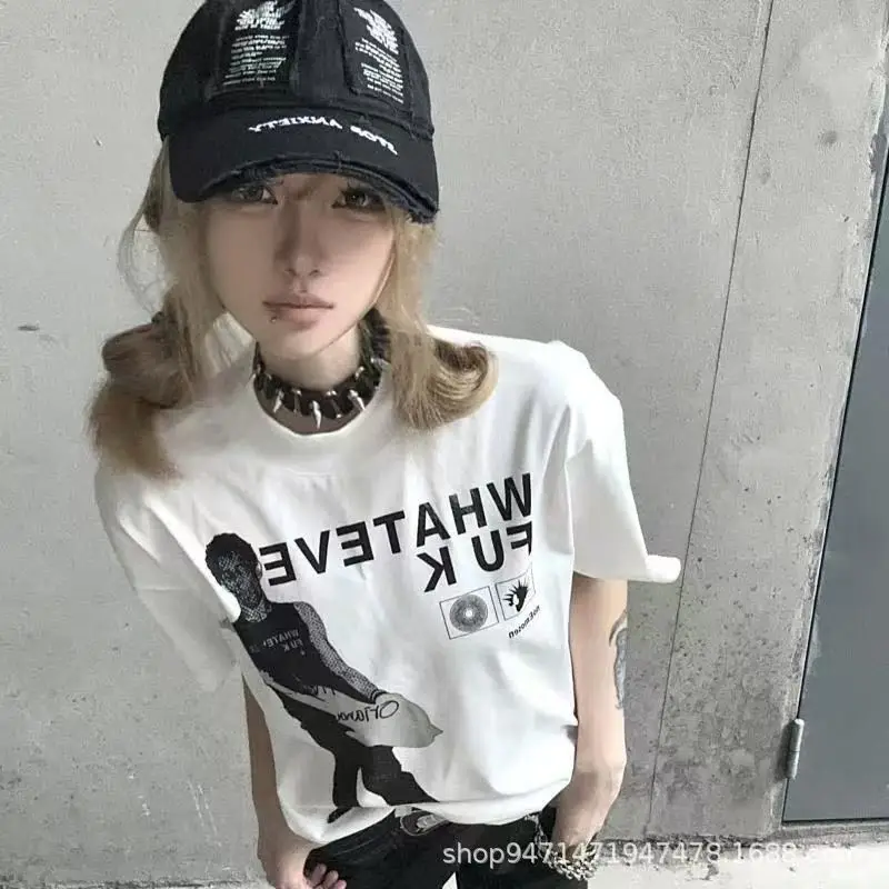 Women White Graphic Cap Wide Bristle Korean Style — feature 4