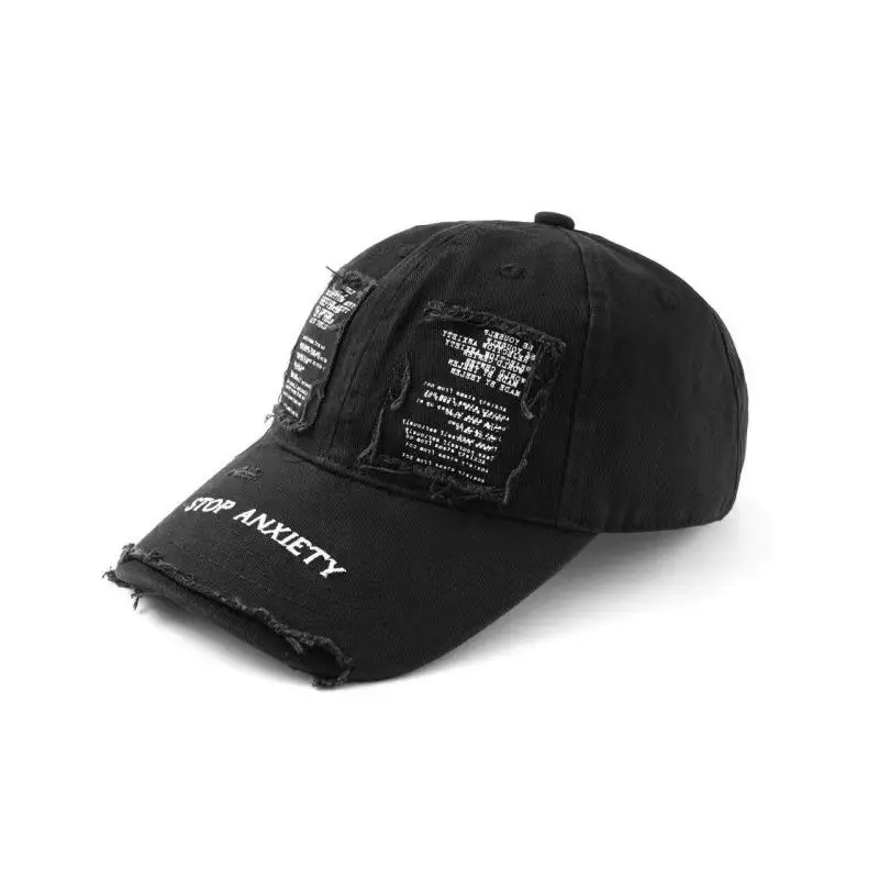 Women White Graphic Cap Wide Bristle Korean Style